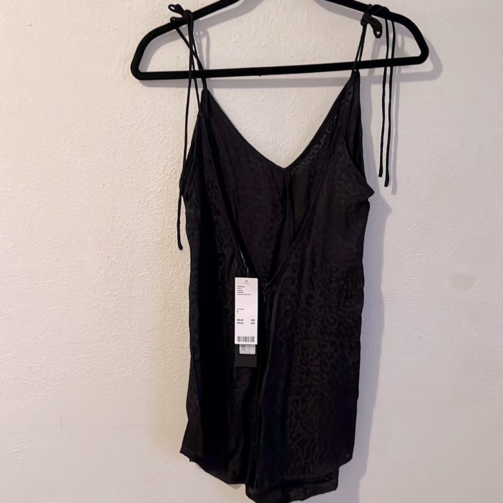 Motel Lavo Leopard Print Tie-Shoulder Romper - Picture 6 of 7